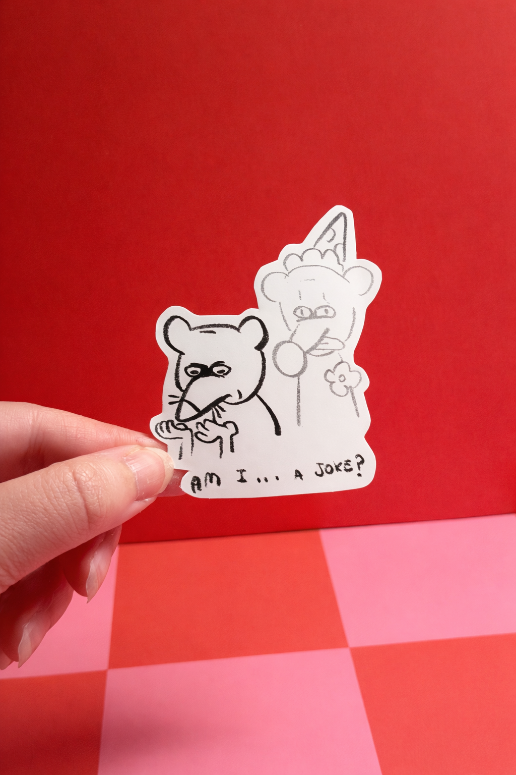 "Am I.. A joke?" Clown Rat Sticker