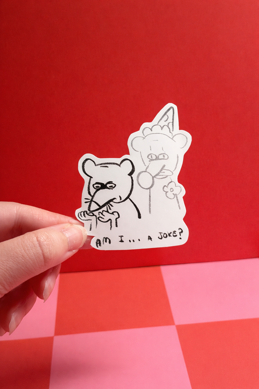 "Am I.. A joke?" Clown Rat Sticker