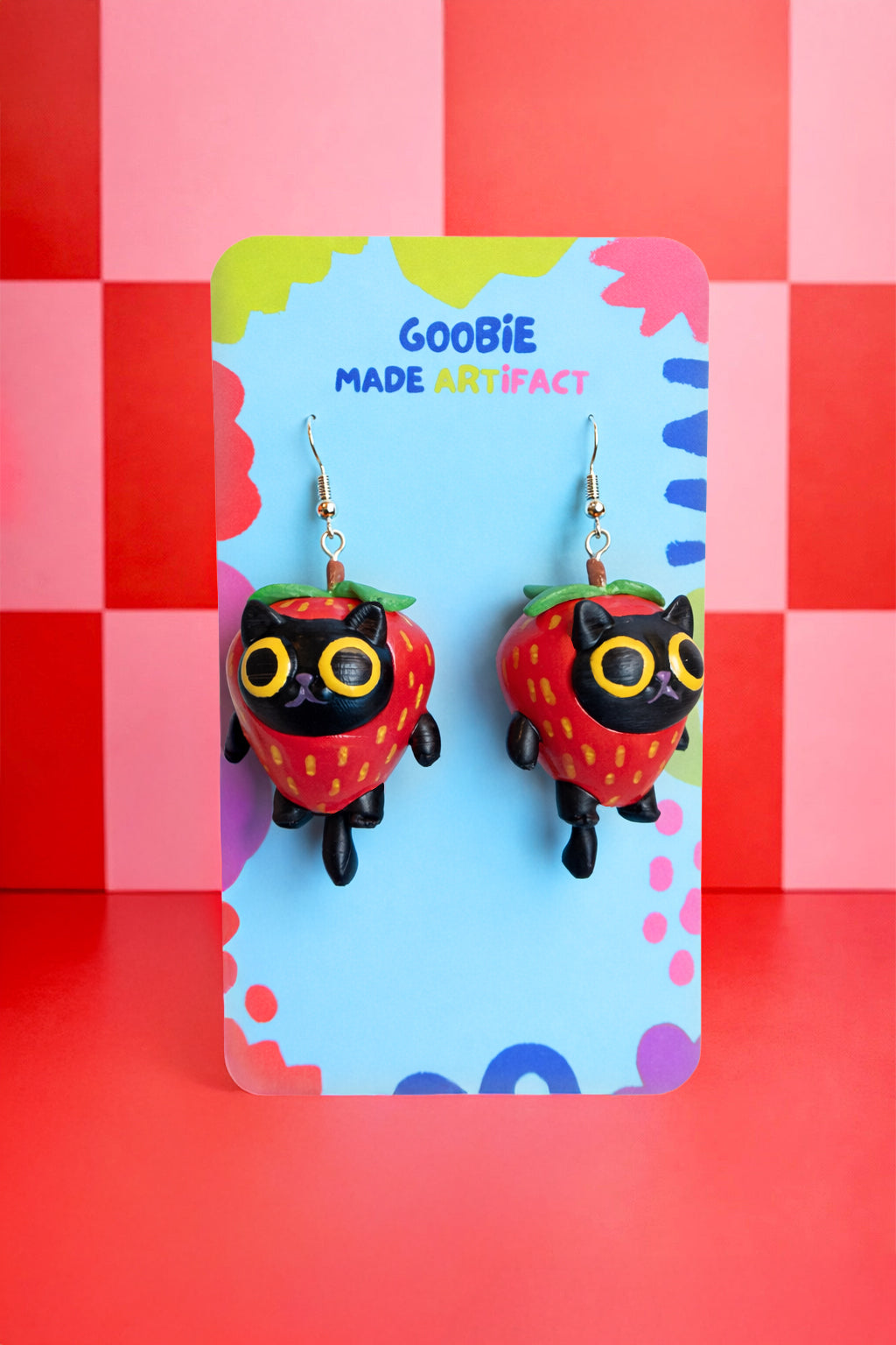 Strawberry Cat Keychain