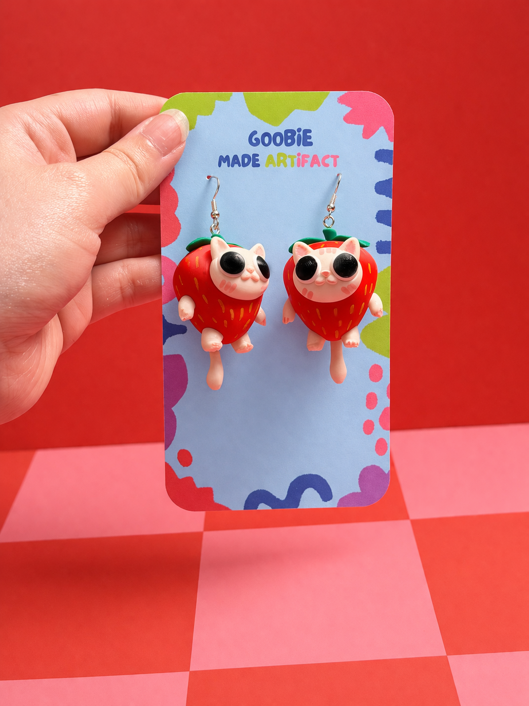 Strawberry Cat Keychain
